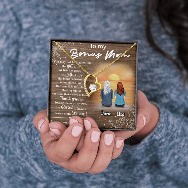 Personalized Bonus Mom Necklace - Up to 5 People - Mother's Day Gift For Mom - To My Bonus Mom