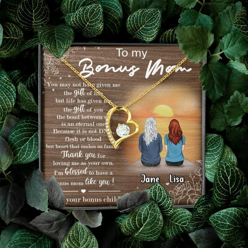Personalized Bonus Mom Necklace - Up to 5 People - Mother's Day Gift For Mom - To My Bonus Mom