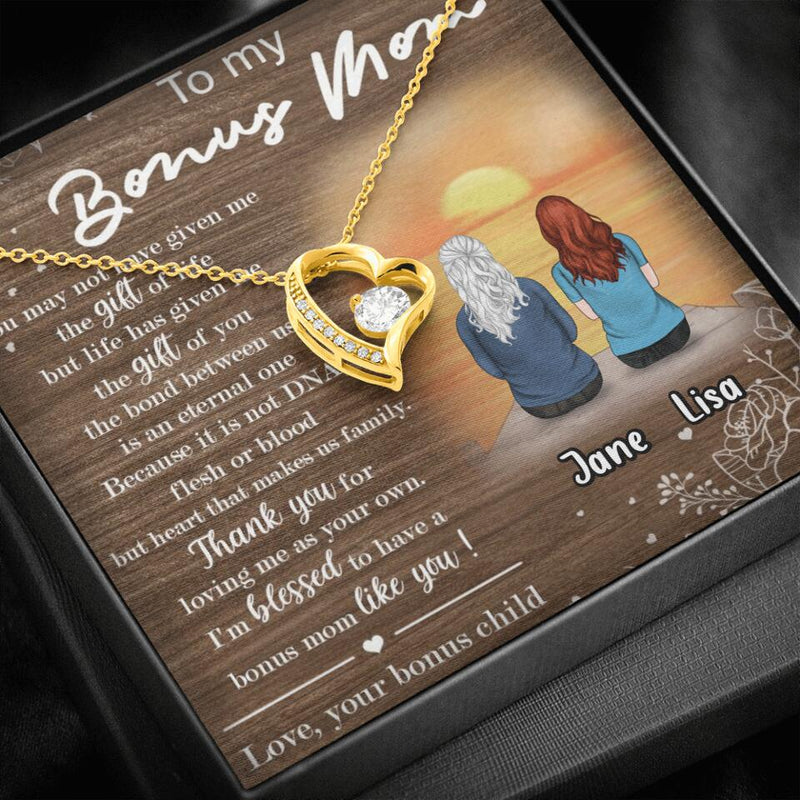 Personalized Bonus Mom Necklace - Up to 5 People - Mother's Day Gift For Mom - To My Bonus Mom
