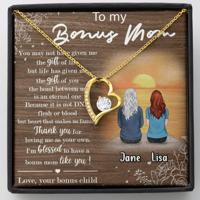 Custom Personalized Bonus Mom Necklace - Upto 5 People - Mother's Day Gift For Mom - To My Bonus Mom