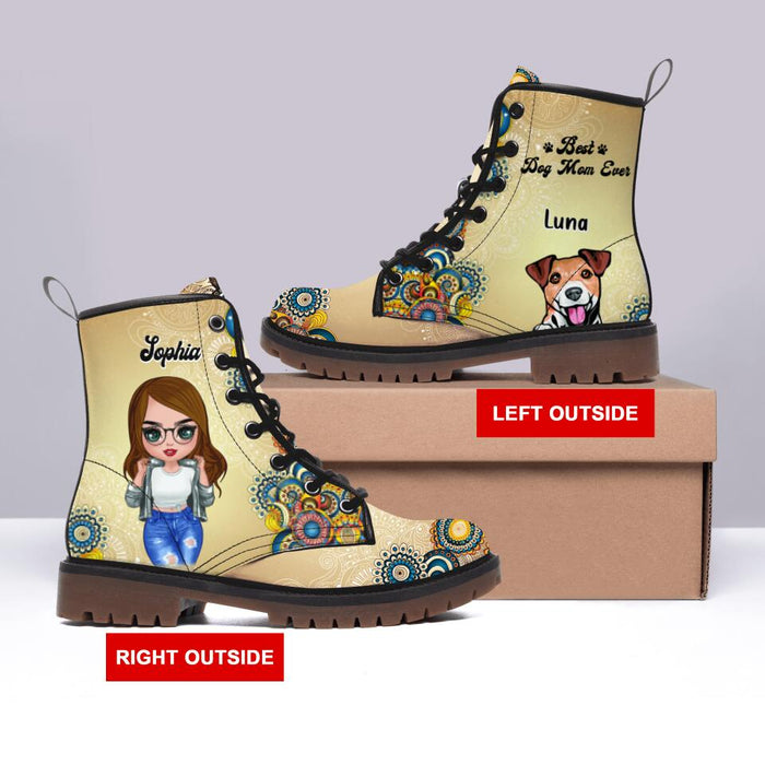 Custom Personalized Dog Mom Martin Short Boots - Gift For Dog Lovers For Both Men and Women - Best Dog Mom Ever