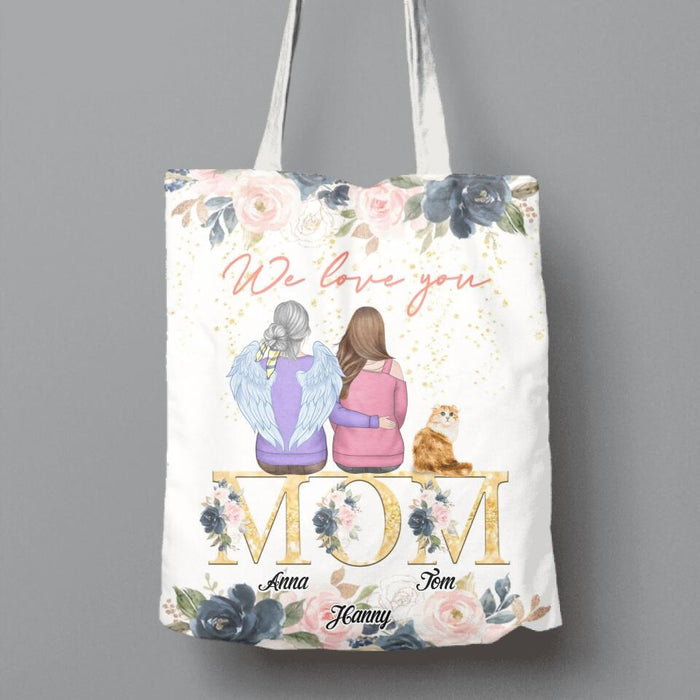 Custom Personalized Mom Canvas Bag - Children With Upto 2 Pets - Mother's Day Gift For Mom - We Love You