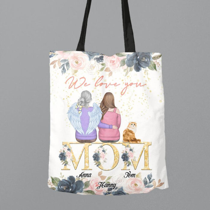 Custom Personalized Mom Canvas Bag - Children With Upto 2 Pets - Mother's Day Gift For Mom - We Love You