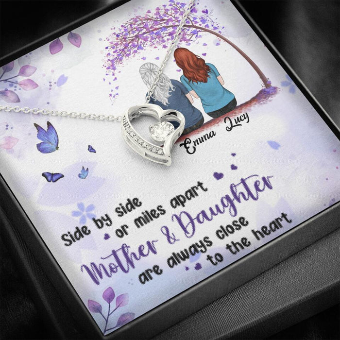 Custom Personalized Mom & Daughter Forever Love Necklace - Gift Idea For Mother's Day - Up to 5 People - Side By Side Or Miles Apart, Mother & Daughter Are Always Close To The Heart
