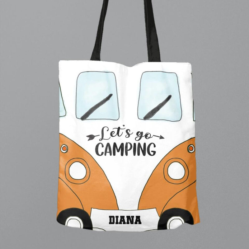 Custom Personalized Bus Camping Canvas Bag - Gift Idea For Camping Lover - Let's Go Camping