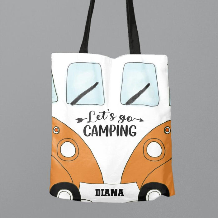 Custom Personalized Bus Camping Canvas Bag - Gift Idea For Camping Lover - Let's Go Camping