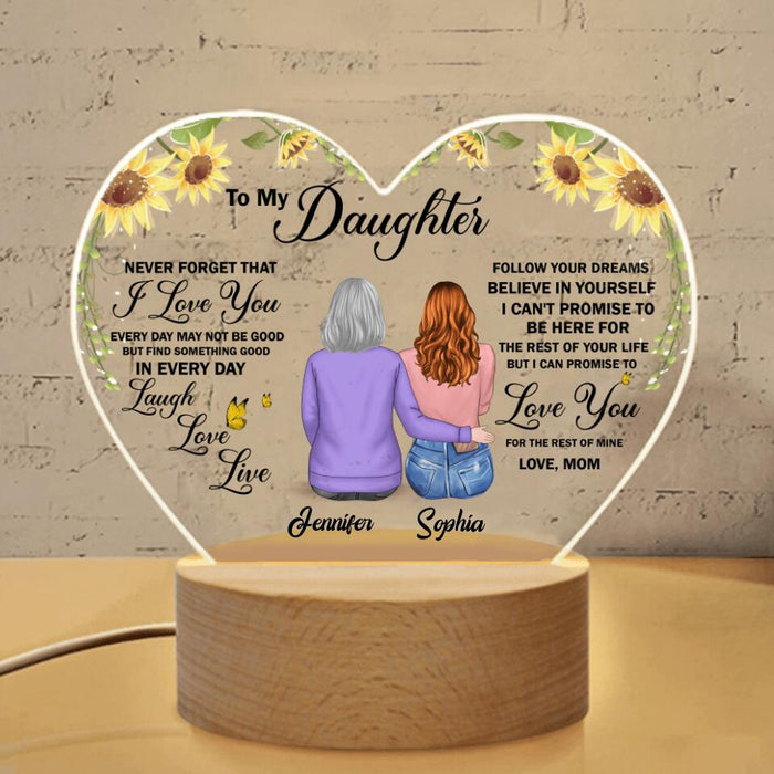 Custom Personalized Wedding Heart-Shaped Acrylic Photo Panel - Gift Idea For Daughter - To My Daughter Laugh, Love, Live