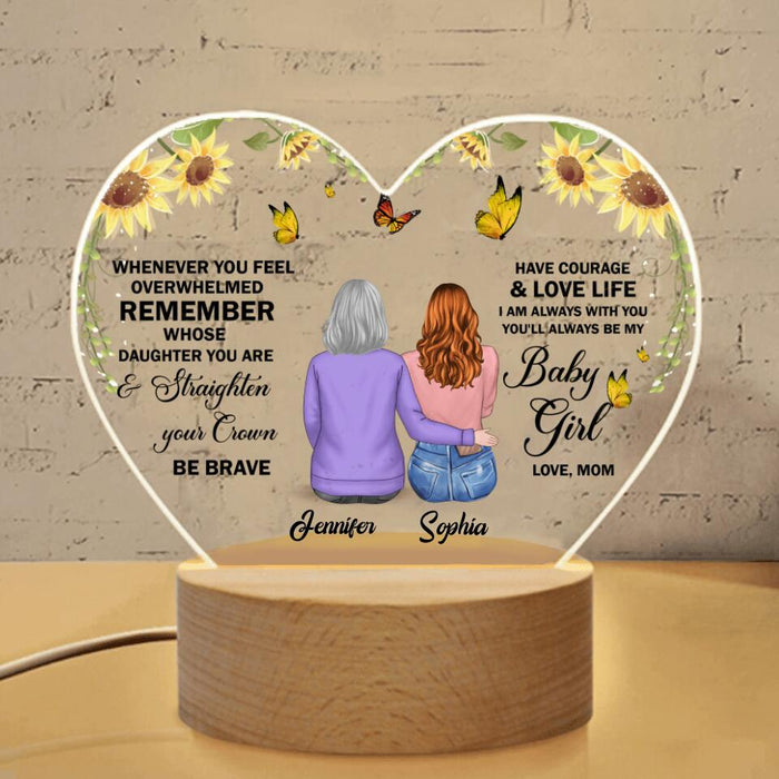 Custom Personalized Wedding Heart-Shaped Acrylic Photo Panel - Gift Idea For Daughter - Whenever You Feel Overwhelmed Remember