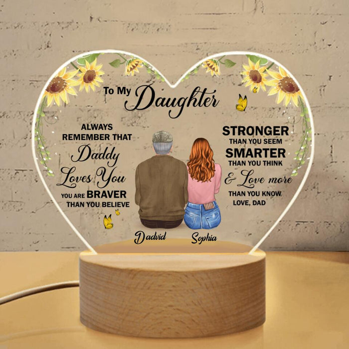 Custom Personalized Wedding Heart-Shaped Acrylic Photo Panel - Gift Idea For Daughter - Daddy Loves You