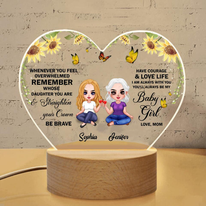 Custom Personalized To Daughter Heart Acrylic Photo Panel with Light Base - Gift Idea For Daughter - I Am Always With You