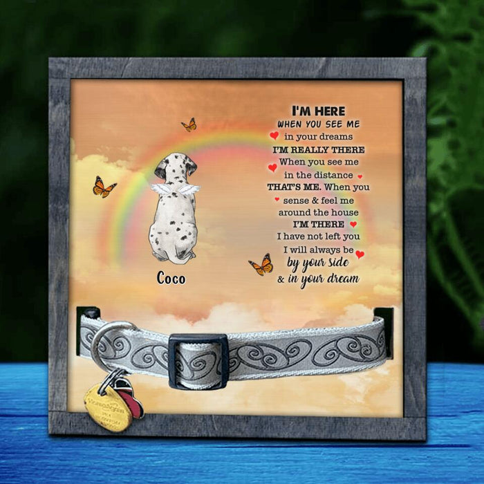 Custom Personalized Memorial Dog Loss Frame - Gift Idea For Dog Lover - I'm Here