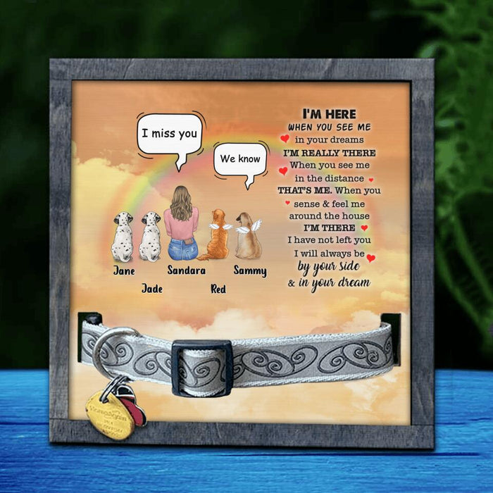 Custom Personalized Memorial Dog Mom Loss Frame - Upto 4 Dogs - Gift Idea For Mother's Day/Dog Lover - I'm Here