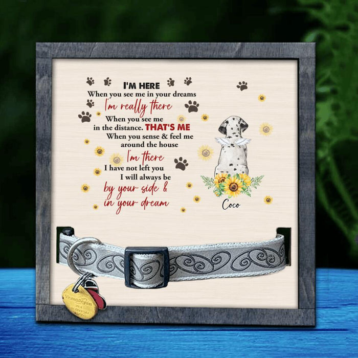 Custom Personalized Memorial Dog Loss Frame - Gift Idea For Dog Lover - I'm Here