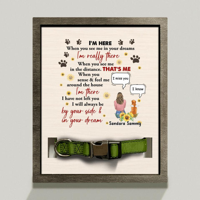 Custom Personalized Memorial Dog Mom Loss Frame - Upto 2 Dogs - Gift Idea For Mother's Day/Dog Lover - I'm Here