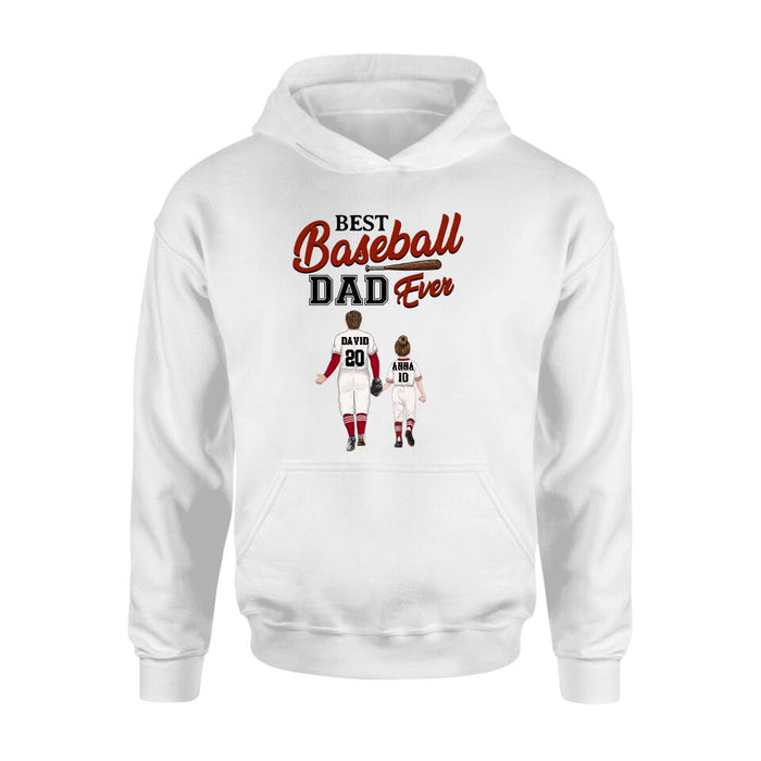 Custom Personalized Baseball Dad Shirt - Upto 4 Children - Gift Idea for Father's Day/Baseball Lover - Best Baseball Dad Ever