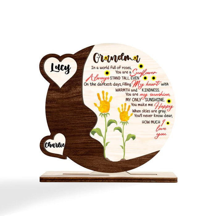 Custom Personalized Mom Wooden Plaque - Upto 4 Kids - Gift Idea For Mother's Day - You Are A Sunflower