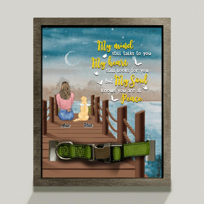 Custom Personalized Memorial Pet Loss Frame - Memorial Gift Idea For Dog Lover/ Cat Lover with up to 3 Pets - My Mind Still Talks To You