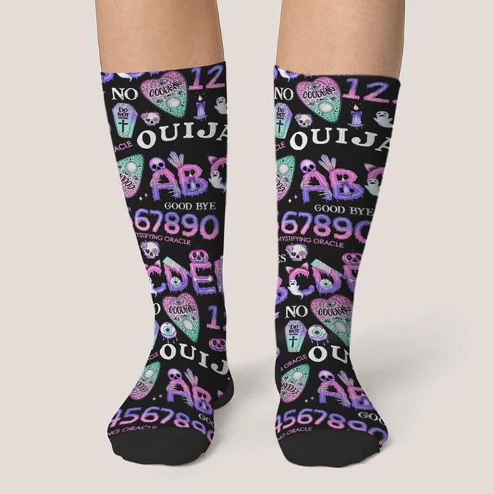 Ouija Socks Gothic Spooky Creepy Socks - Gift for Halloween, Gift for Friends and Family