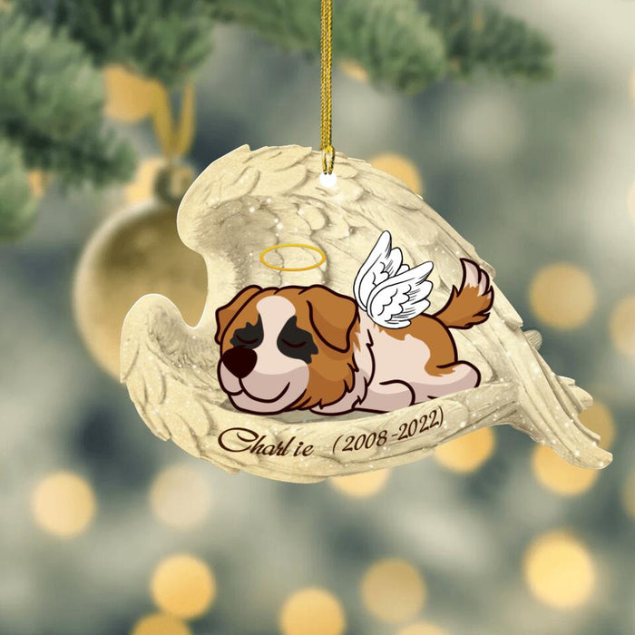 Custom Personalized Angel Dog Wooden Ornament - Gift Idea For Christmas/ Dog Owner