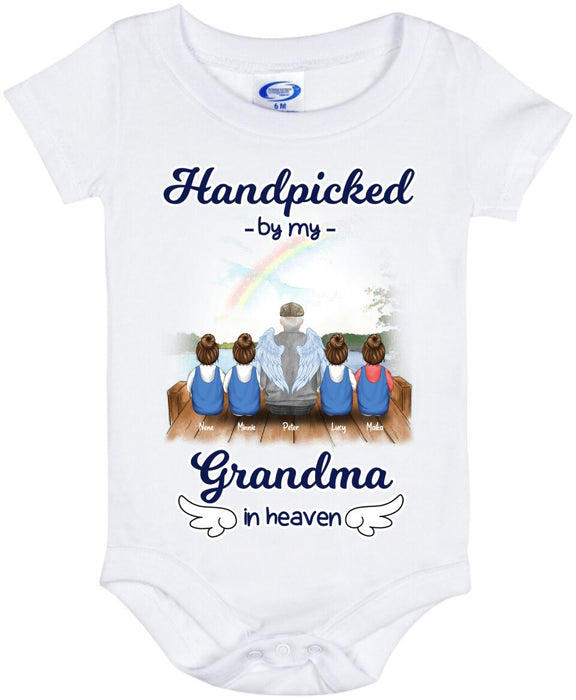 Custom Personalized Memorial Grandpa/Grandma Baby Jumpsuit - Upto 4 Kids - Best Gift For Baby - Handpicked By My Grandma In Heaven - FD4SD8