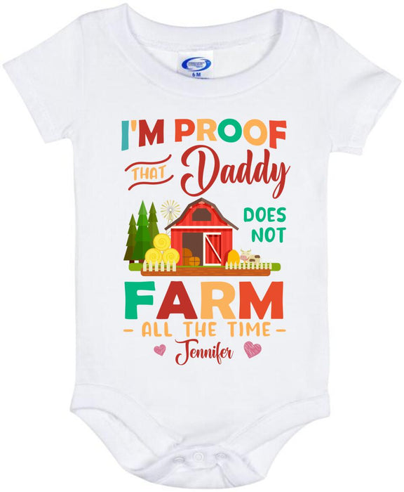Personalized Daddy Baby Onesie - Gift Idea For Father's Day 2023 - Daddy Doesn't Farm All The Time