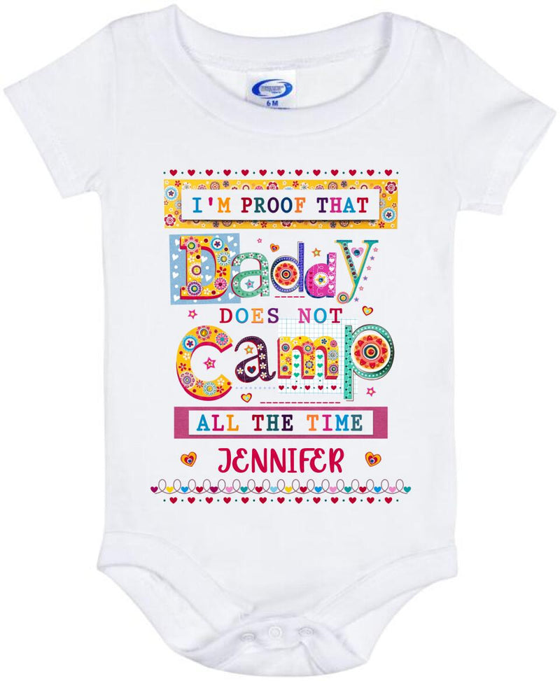 Personalized Daddy Baby Onesie - Gift Idea For Father's Day 2023 - Daddy Doesn't Camp All The Time