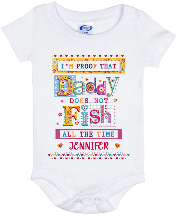 Personalized Daddy Baby Onesie - Gift Idea For Father's Day 2023 - Daddy Doesn't Fish All The Time
