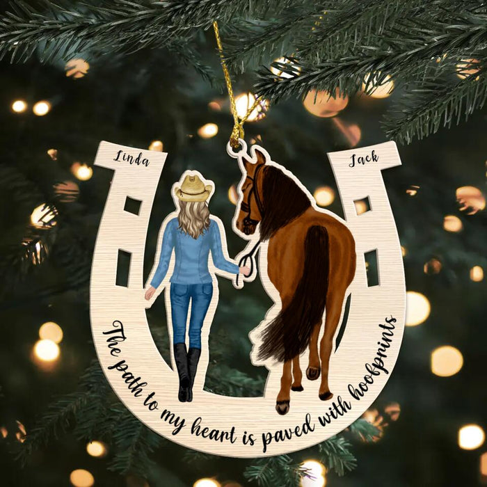 Custom Personalized Horse Lover Ornament - Gift Idea For Horse Lovers - The Path To My Heart Is Paved With Hoofprints