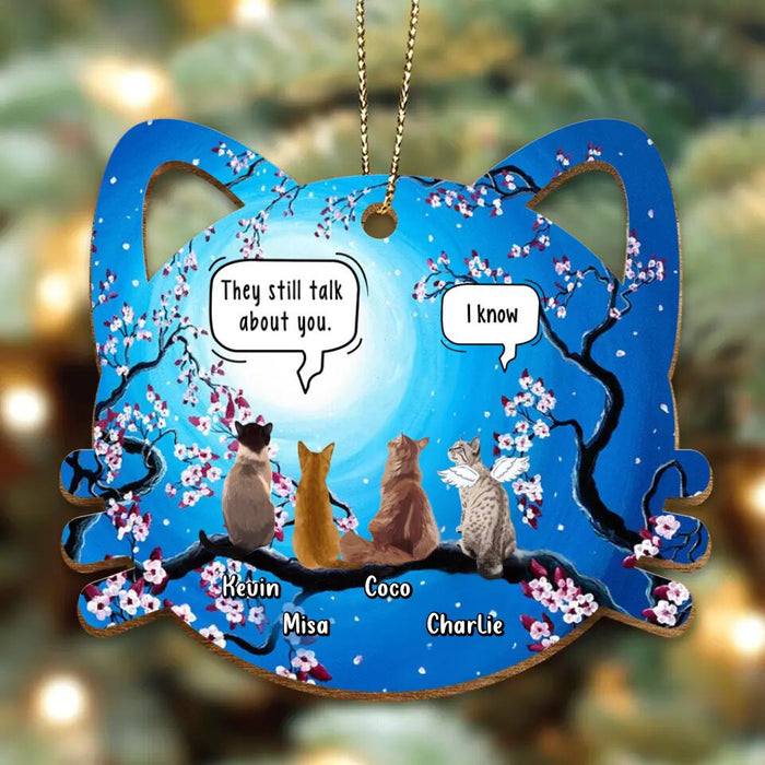 Custom Personalized Cat Wooden Ornament - Gift Idea For Christmas/ Cat Lover with up to 4 Cats - They Still Talk About You