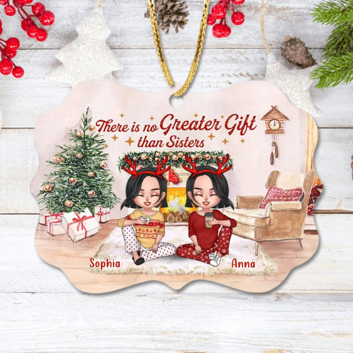 Custom Personalized Christmas Rectangle Ornament - Gift Idea For Christmas/ Sisters/ Brothers with up to 4 People - There Is No Greater Gift Than Sisters