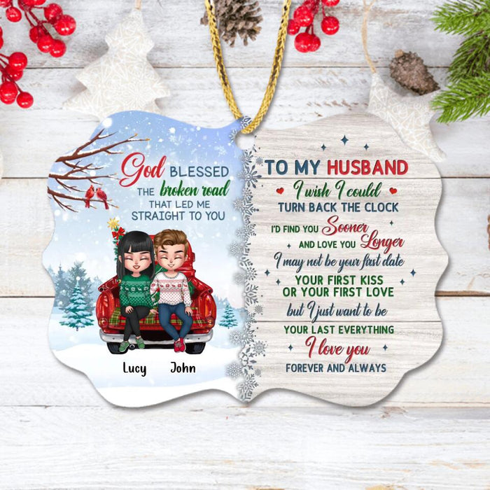 Custom Personalized Couple Rectangle Ornament - Gift Idea For Christmas/ Couple/ Husband - To My Husband I Love You Forever And Always