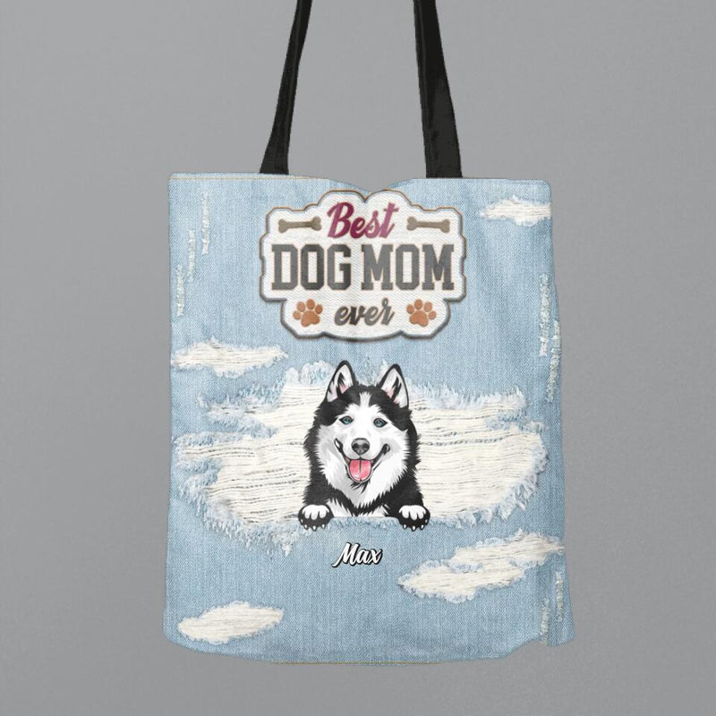 Personalized Dog Canvas Bag - Gift Idea For Dog Owner with up to 4 Dogs - Best Dog Mom Ever