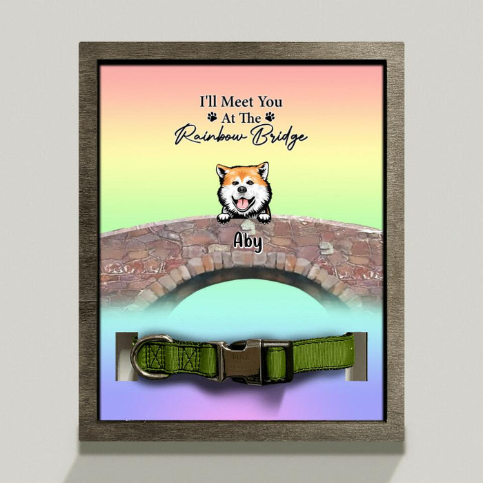 Custom Personalized Memorial Dog Loss Frame - Memorial Gift Idea For Dog Lovers - Up To 4 Dogs - I'll Meet You At The Rainbow Bridge