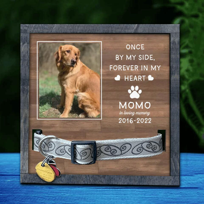 Custom Personalized Memorial Pet Photo Loss Frame - Memorial Gift Idea For Pet Owners - Once By My Side Forever In My Heart