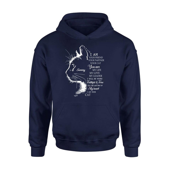Custom Personalized Cat T-shirt/ Long Sleeve/ Sweatshirt/ Hoodie - Gift Idea For Cat Lover - I Am Your Friend Your Partner Your Cat