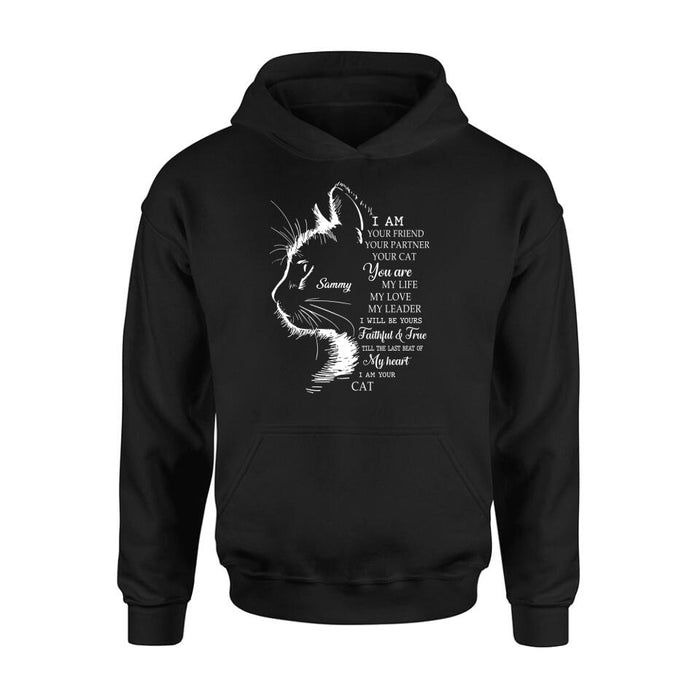 Custom Personalized Cat T-shirt/ Long Sleeve/ Sweatshirt/ Hoodie - Gift Idea For Cat Lover - I Am Your Friend Your Partner Your Cat