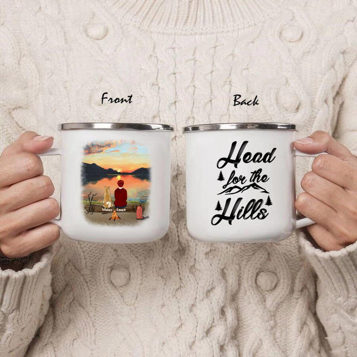 Custom Personalized Hiking Enamel Mug - Gift Idea for the whole family, hiking lovers