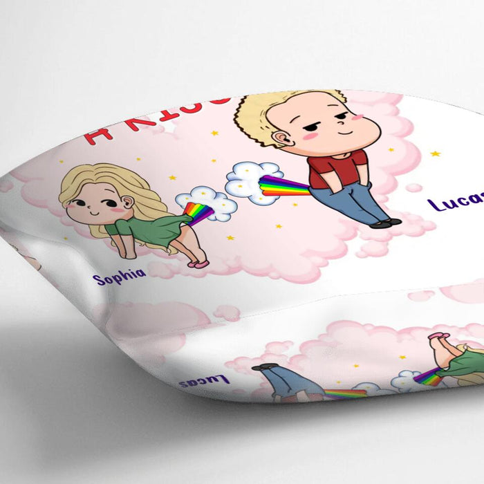 Custom Personalized Fart Couple Pillow Cover - Funny Valentine's Day Gift For Couple - I Didn't Fart My Butt Blew You A Kiss