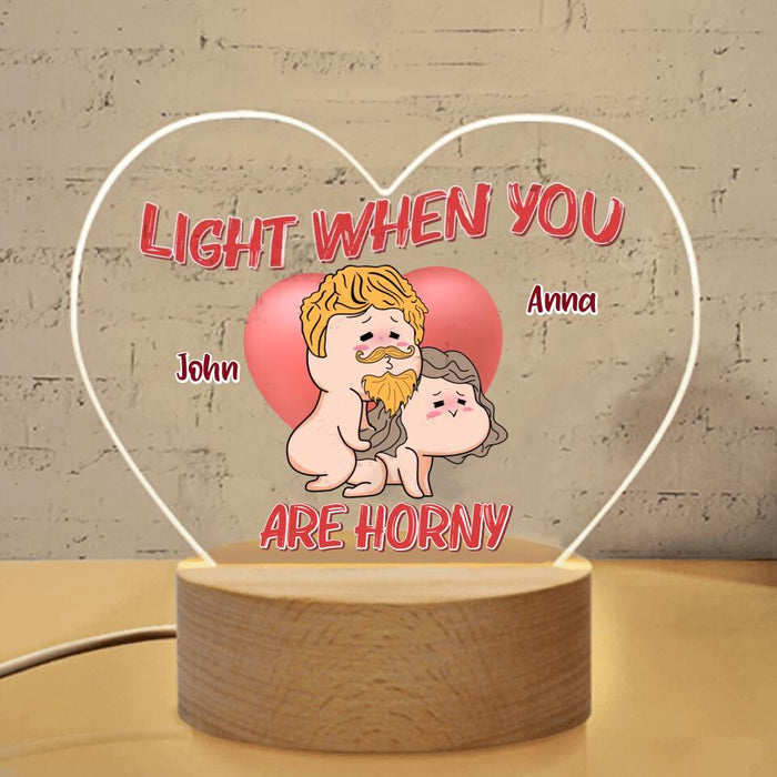 Custom Personalized Heart Acrylic Photo Panel with Light Base - Valentine's Day Gift For Him/Her - Light When You Are Horny