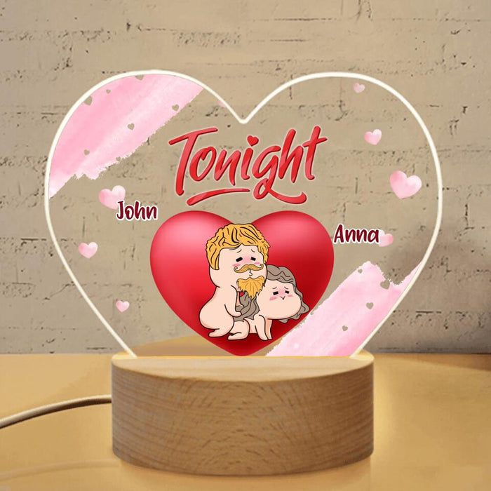 Custom Personalized Heart Acrylic Photo Panel with Light Base - Valentine's Day Gift For Him/Her - Tonight or Not Tonight