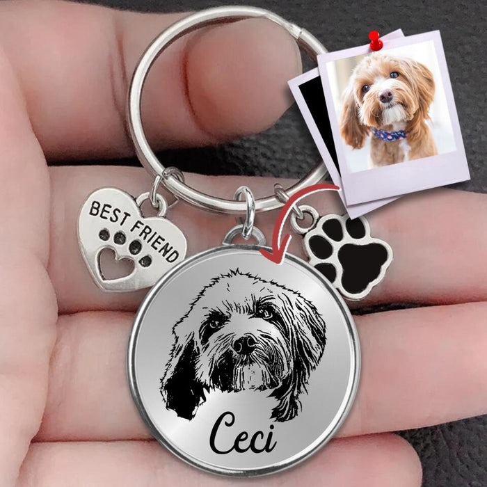 Custom Personalized Pet Photo Keychain Pet Charm  - Mother's Day Gift for Dog/Cat Owners