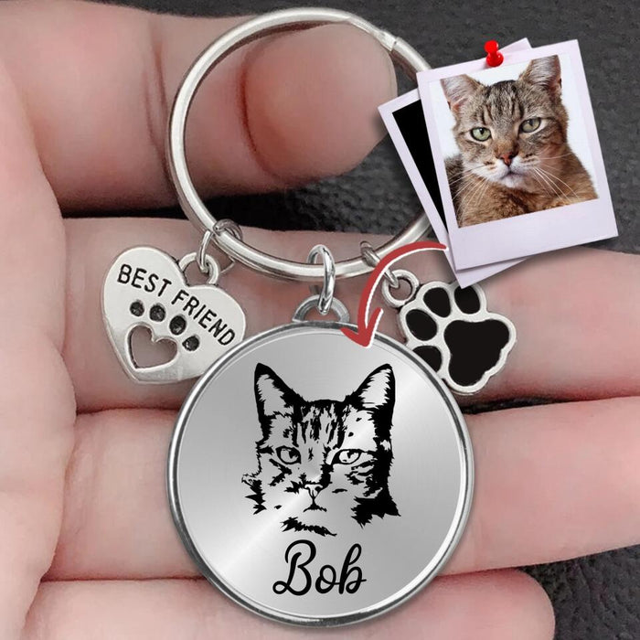 Custom Personalized Pet Photo Keychain Pet Charm  - Mother's Day Gift for Dog/Cat Owners