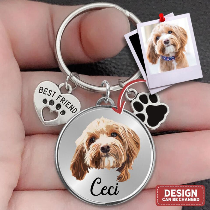 Custom Personalized Pet Photo Keychain Pet Charm  - Mother's Day Gift for Dog/Cat Owners