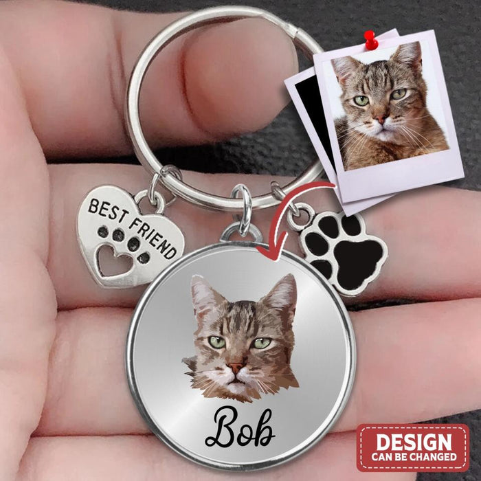 Custom Personalized Pet Photo Keychain Pet Charm  - Mother's Day Gift for Dog/Cat Owners