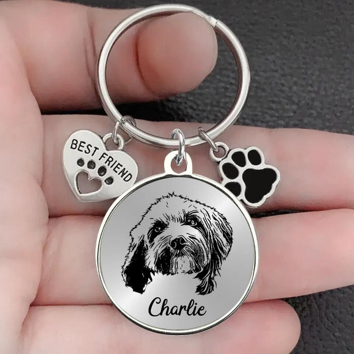 Custom Personalized Pet Photo Keychain Pet Charm  - Mother's Day Gift for Dog/Cat Owners