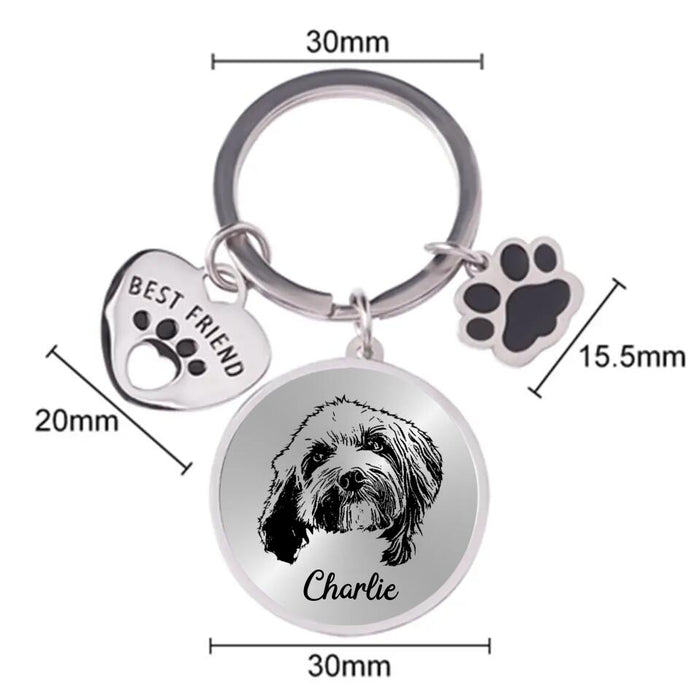 Custom Personalized Pet Photo Keychain Pet Charm  - Mother's Day Gift for Dog/Cat Owners