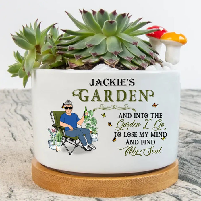 Custom Personalized Gardener Plant Pot - Gift For Plant Lovers/Mother's Day/Father's Day - And Into The Garden I Go To Lose My Mind And Find My Soul