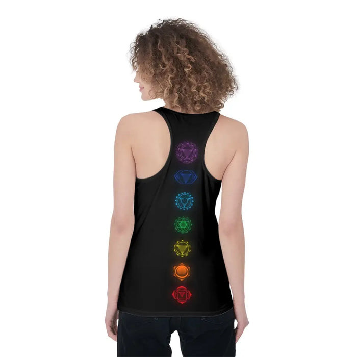 Personalized Yoga AOP Women's Racerback Tank Top - Gift Idea For Yoga Lovers/ Friends/ Birthday - Come On Inner Peace I Don't Have All Day
