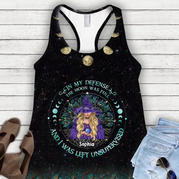 Custom Personalized Witch AOP Tank Top/Leggings - Gift Idea for Halloween - In My Defense The Moon Was Full And I Was Left Unsupervised