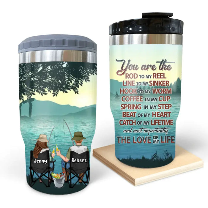 Custom Personalized Fishing Triple 3 In 1 Can Cooler - Gift Idea For Couple/Fishing Lovers - You Are The Rod To My Reel Line To My Sinker